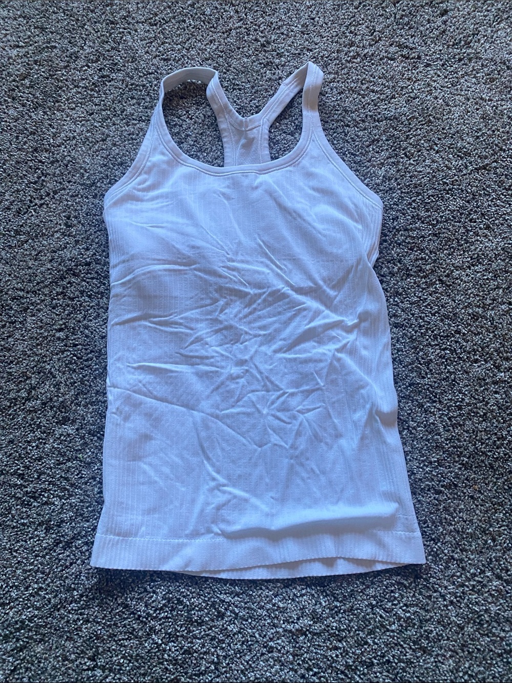 lululemon athletica White Ribbed Racerback Tank